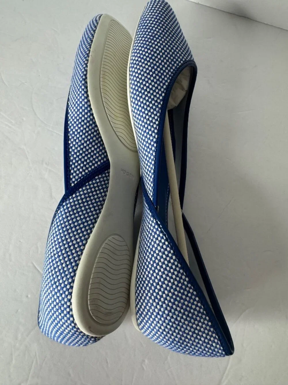 Hogan Scarpe Ballet Flats Coquette Shoes Donna Blue White Womens EU 39 US 9 NIB